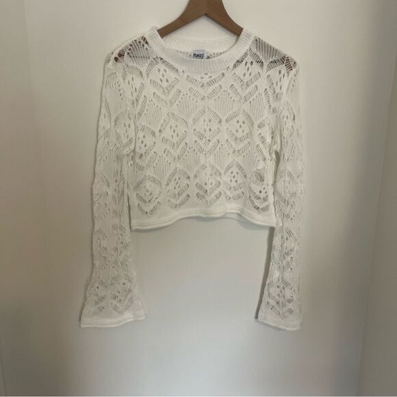 Princess Polly AILEEN CROCHET SWEATER WHITE XS/S - Picture 5 of 13